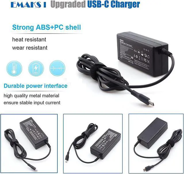 Alt view image 4 of 6 - 45W 65W Type C ?????? ?? ???????????????????? ?????????????? SM45CL SM65CL-01 ?SK90200325 for HP Chromebook X360 Laptop/ Thinkpad/Yoga  Chromebook 3100    Google Power Cord