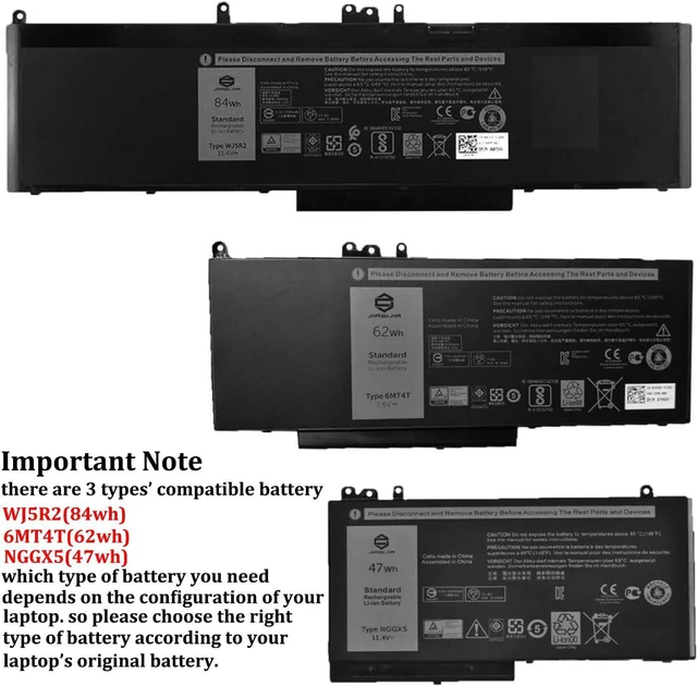 Alt view image 4 of 7 - JIAZIJIA 6MT4T Laptop Battery Replacement for Dell Latitude 5470 5570 E5470 E5570 Precision 3510 M3510 Series Notebook 7V69Y HK6DV 0HK6DV 79VRK 079VRK TXF9M 0TXF9M 7.6V 62Wh 8180mAh 4-Cell