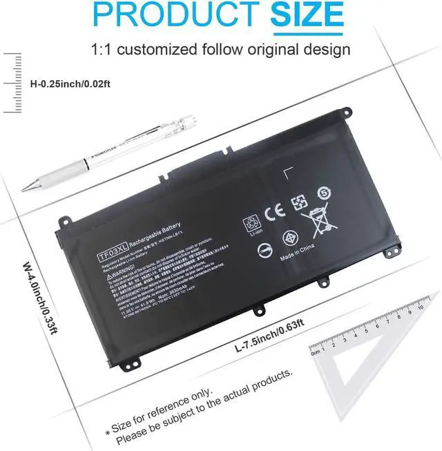 Alt view image 4 of 7 - 920070-855 920046-421 TF03XL Battery for HP Pavilion 15-CC 15-CD 17-ar050wm 17-ar0xx 15-cc023cl 15-cc123cl 15-cc563st 15-cc050wm 15-cd040wm 14m-cd0001dx 14m-cd0003dx 14-cd1055cl 14-bf0xx 920046-121