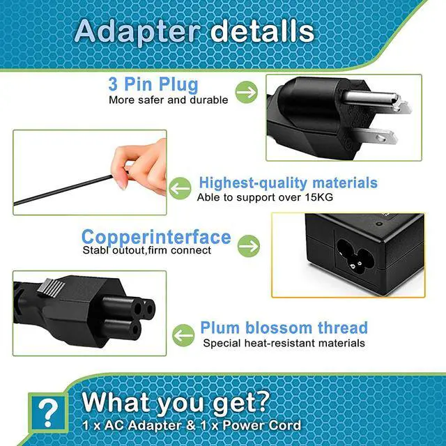 Alt view image 6 of 7 - 19.5V 2.31A 45W UL Listed HP Smart Blue Tip AC Adapter for HP Pavilion x360 x2 11 13 15 M1 Touch Smart HP Spectre 15 x360 13 Ultrabook X2; HP EliteBook Folio 1040 G1; HP Stream x360 11 13 14