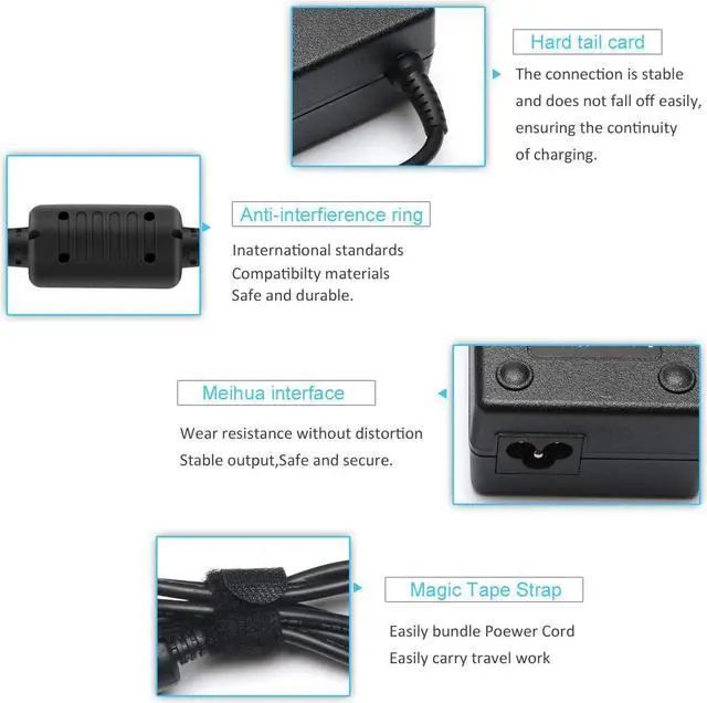 Alt view image 6 of 7 - 135W 19V 7.1A AC Adapter Laptop Charger for HP 384023 391174-001 397803-001 481420-001 PA-1131-08HC,HP DC7800 DC7900;HP Compaq Elite 8000 8200 8300 NC4400 NC6300 NC6400 NC6120 NC6110 Power Supply Cord