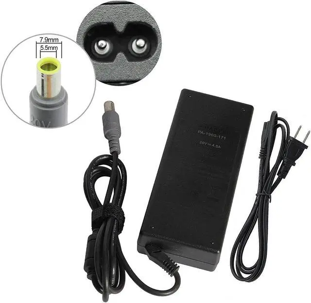 Alt view image 4 of 5 - Futurebatt 90W AC Adapter Power Charger for Lenovo Thinkpad T410 T420 T510 T520 SL300 N100 N200 Edge E420 E430 E530 Twist S230U SL510 T400 T430S T430U T530 T60 T61 W500 X120E X131E X140E X201 X220