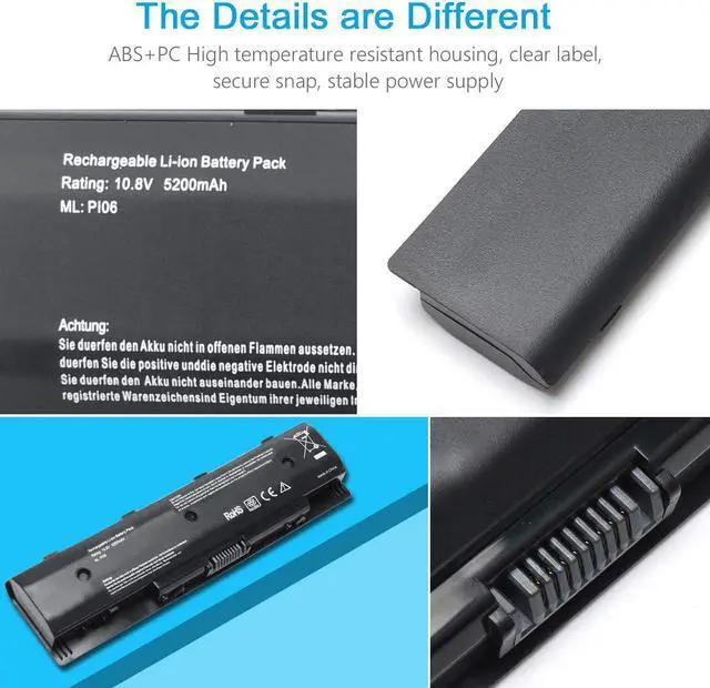 Alt view image 4 of 6 - P106 P109 710417-001 Laptop Battery for HP PI06 P106 710416-001 Envy Pavilion TouchSmart 14 15 17 Notebook HP Pavilion 17 17-e016dx 17-e037cl 17-e049wm 17-e079nr 17-e146us Laptop Notebook