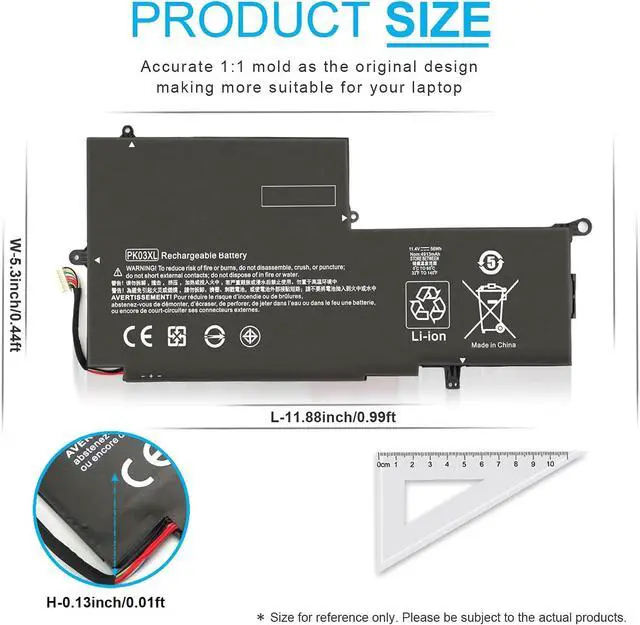 Alt view image 4 of 7 - PK03XL 789116-005 Battery for HP Spectre X360 13-4101dx 13-4102dx 13-4103dx 13-4105dx 13-4003dx 13-4005dx 13-4002dx 13-4001dx 13-4110dx 13-4100dx 13-4193dx 13-4116dx 13-4013dx 13-4195dx 788237-2C3