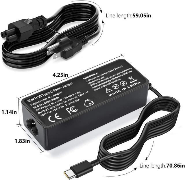Alt view image 7 of 7 - Fast 65W 45W USB-C Charger for LG Gram - Fit for LG 15" 16" 17" Gram Series Laptop 15Z90N 14Z90N 17Z90N 16Z90P 14Z90P 17Z90P Type C Adapter Power Supply Cord