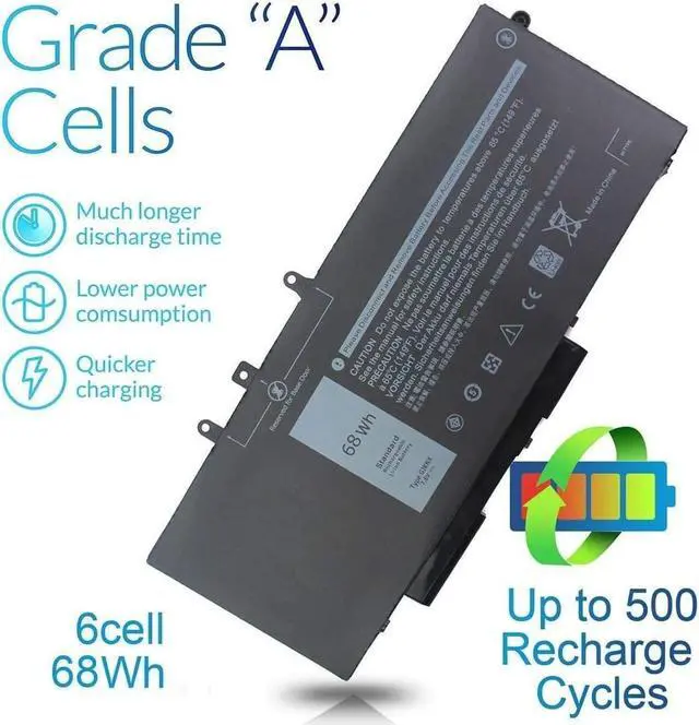 Alt view image 5 of 7 - 451-BBZG GJKNX Laptop Battery for Dell Latitude 5590 5480 5580 5280 5490 5491 5591 E5480 E5580 E5490 E5590 E5491 E5591, Precision 15 3520 3530 M3520 M3530,GD1JP 5YHR4 DY9NT FPT1C KCM82 0GJKNX 0GD1JP