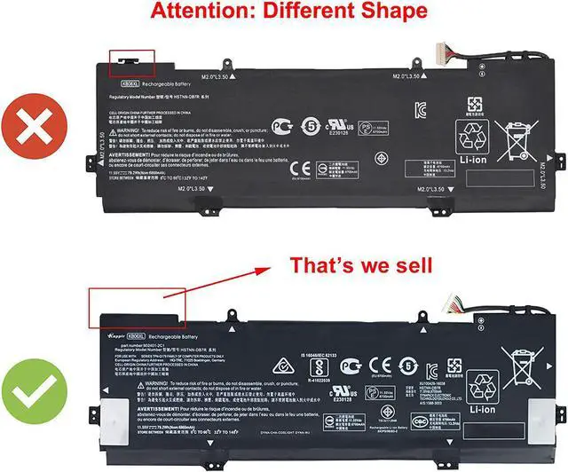 Alt view image 4 of 7 - BOWEIRUI KB06XL (11.55V 79.2Wh 6860mAh) Replacement Laptop Battery for Hp X360 15-BL002XX Z6K96EA Z6K97EA Z6K99EA Z6L00EA Z6L01EA Z6L02EA Series KBO6XL 902499-855 902401-2C1 HSTNN-DB7R TPN-Q179