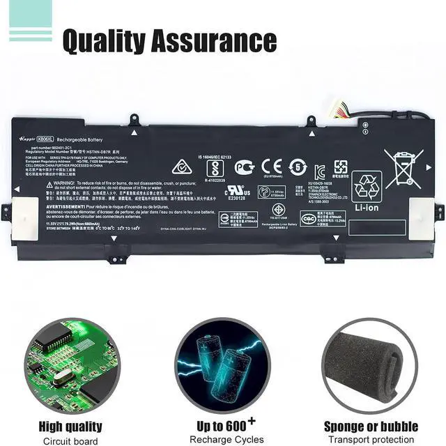 Alt view image 6 of 7 - BOWEIRUI KB06XL (11.55V 79.2Wh 6860mAh) Replacement Laptop Battery for Hp X360 15-BL002XX Z6K96EA Z6K97EA Z6K99EA Z6L00EA Z6L01EA Z6L02EA Series KBO6XL 902499-855 902401-2C1 HSTNN-DB7R TPN-Q179