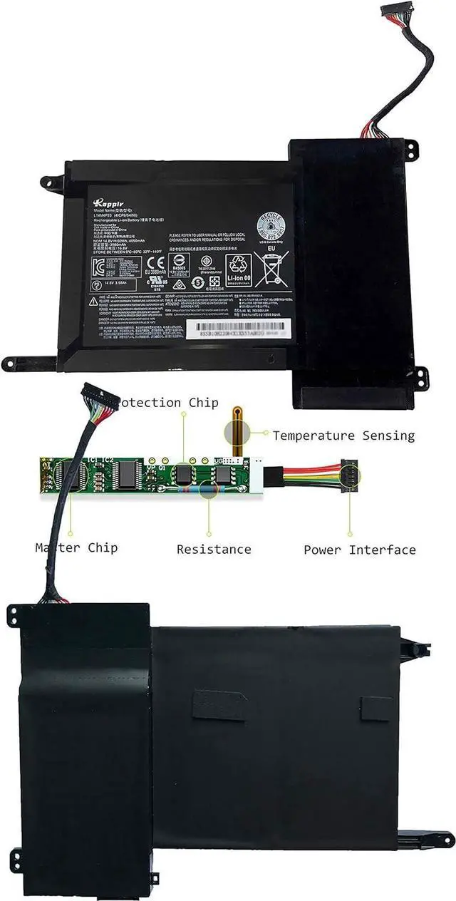Alt view image 4 of 6 - BOWEIRUI L14M4P23 L14S4P22 Laptop Battery Replacement for Lenovo IdeaPAd Y700 Y700-15ISK Y700-17ISK Y701 Y700-4ISK Y700-15ACZ Series Notebook L14L4P23 5B10H22084 5B10H22085 5B10H22086 (14.8V 60Wh)