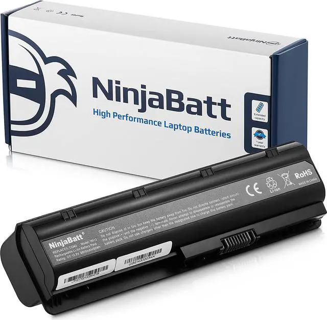 Main image of NinjaBatt 12 Cells Battery for HP 593553-001 636631-001 593554-001 593550-001 MU12 593562-001 G62 CQ42 2000 G72 G7 G6 DM4 CQ56 CQ57 CQ62 HSTNN-Q62C G56 HSTNN-DB0W [Extended Life & Bigger Size]