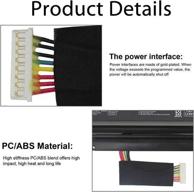 Alt view image 4 of 7 - A42N1403 Battery for ASUS ROG G751JL 17.3" G751 G751JY G751JT G751JM GFX71JY G751JL-WH71 G751JL-DS71 G751JL-BSI7T28 G751J-DH71 G751JT-TH71 G751JT-DH72 G751JT-DB73 G751JT-CH71 G751JT-T7166H G751JY-WH71