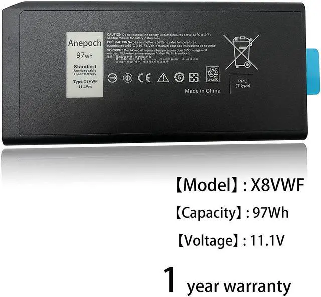 Alt view image 2 of 7 - Anepoch X8VWF Laptop Battery Replacement for Dell Latitude 14 Rugged 5404 5414 E5404 Extreme 7404 7414 E7404 Series Notebook VCWGN YGV51 CJ2K1 5XT3V XN4KN XRJDF 453-BBBE 4XKN5 11.1V 8700mA 97Wh