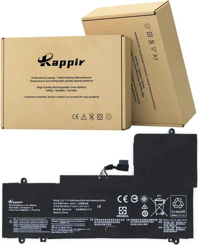 Main image of BOWEIRUI L15L4PC2 (7.64V 53Wh 6974mAh) Laptop Battery Replacement for Lenovo Ideapad Yoga 710-14IKB 710-14ISK 710-15ISK Series Notebook 5B10K90778 L15M4PC2 5B10K90802