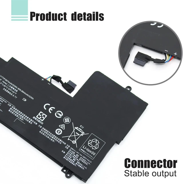 Alt view image 3 of 7 - BOWEIRUI L15L4PC2 (7.64V 53Wh 6974mAh) Laptop Battery Replacement for Lenovo Ideapad Yoga 710-14IKB 710-14ISK 710-15ISK Series Notebook 5B10K90778 L15M4PC2 5B10K90802