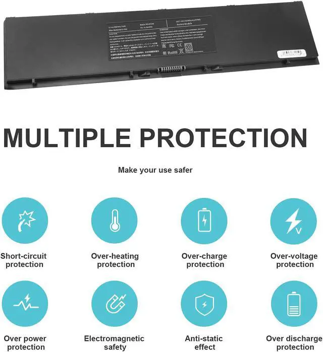 Alt view image 4 of 7 - E7440 E7450 Laptop Battery for Dell Latitude 14 7000 E7440 E7450 E7420 7440 7450 PFXCR 34GKR F38HT G95J5 0G95J5 3RNFD G0G2M T19VW V8XN3 909H5 0909H5 5K1GW 451-BBFT 451-BBOG 451-BBFV 451-BBFY E225846