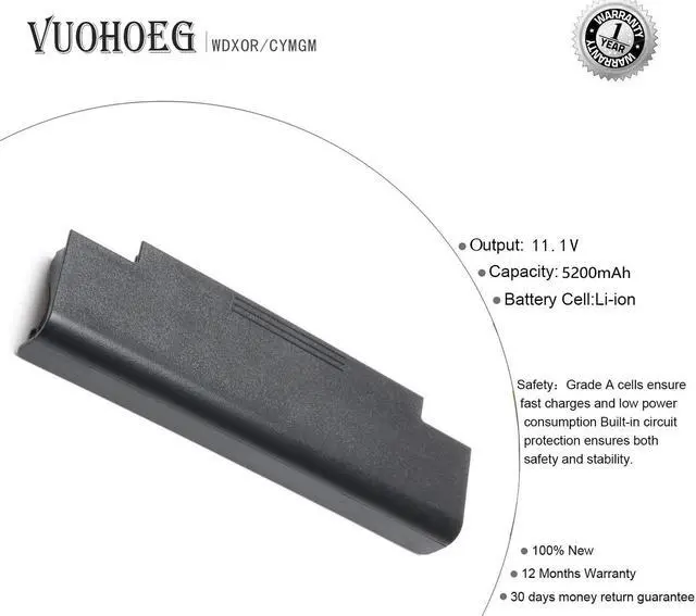 Alt view image 5 of 5 - J1KND Laptop Battery for Dell Inspiron 3420 3520 15r 17r 14r 13r N5110 N5010 N5030 N5040 N5050 N4110 N4010 N7110 N3010 N3110 M5110 M4110 M501 M503; P/N: TKV2V 4T7JN W7H3N 04YRJH 06P6PN