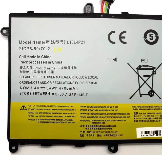 Alt view image 2 of 5 - Binger L13M4P21 L13L4P21 Replacement Laptop Battery Compatible with Yoga 2 11 20428/20332 11.6" L13L4P21 T440P (7.4V 34Wh 4600mAh)