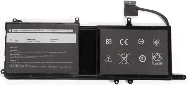 Main image of Fully New 9NJM1 Replacement Laptop Battery Compatible with Dell Alienware 15 R3 17 R4 Series 44T2R HF250-11.4V 99Wh