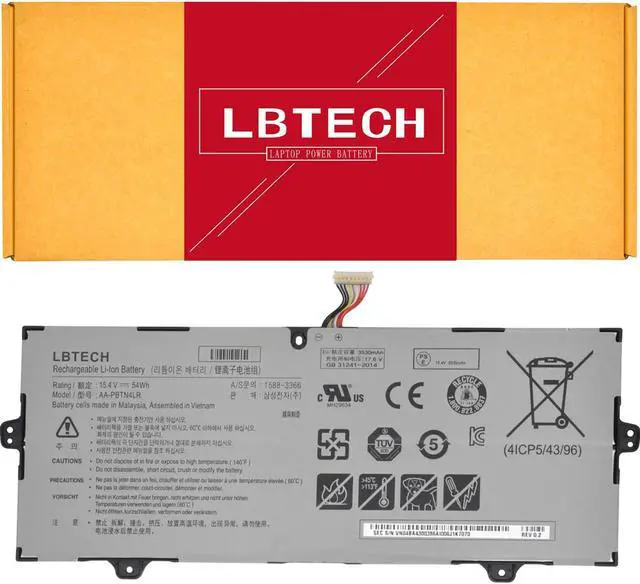Main image of LBTECH AA-PBTN4LR Compatible Laptop Battery Replacement for Samsung NP940X3M NP940X5M NP940X5N NP940X3M-K01US NP940X3M-K02US NP940X5M-X01US NP940X5N-X01US AA-PBTN4LR-05 BA43-00386A 15.4V 54Wh