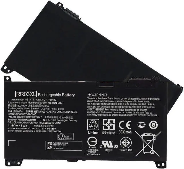 Alt view image 3 of 4 - RR03XL RR03048XL HSTNN-UB7C HSTNN-I74C RR03048XL 851477-541 851610-850 851477-421 851477-541 Laptop Battery Replacement for HP ProBook 430 440 450 455 470 G4 MT20 Series(11.1V 48Wh)