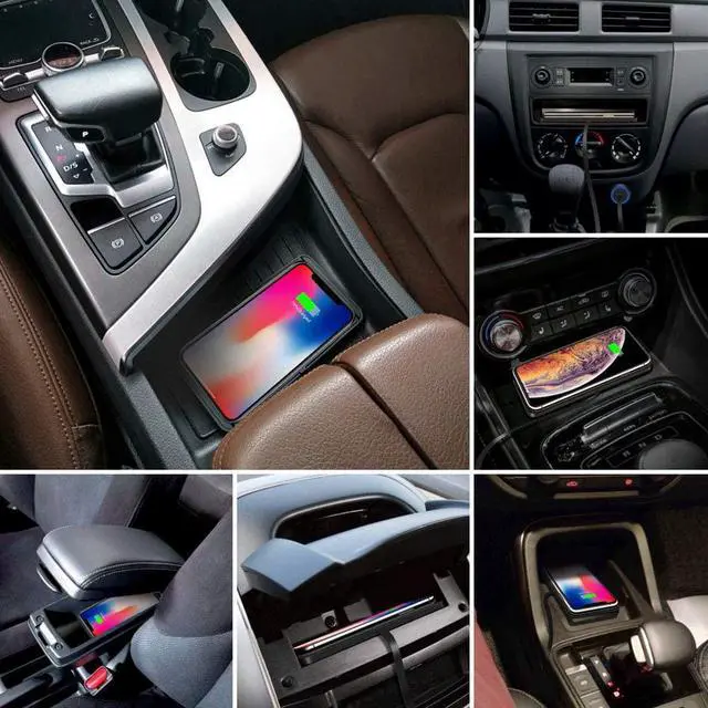 Alt view image 2 of 7 - Wireless Charger Car Charging pad 15W Fast Wireless Phone Charger Non Slip Cell Phone Flat Charging mat Compatible with iPhone 11/12/12/14/15 Galaxy S21/S22/S23/24 NOTE10 (30cm Cable)(C2Y)