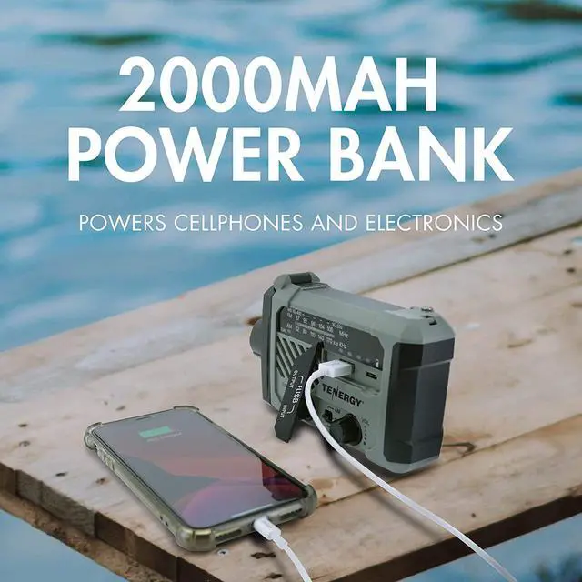 Alt view image 6 of 7 - Multifunctional Hand Crank Weather Radio with LED Flashlights, SOS Alarm, Cell Phone Charger, AM/FM/NOAA Radio Frequencies, Ideal for Emergencies