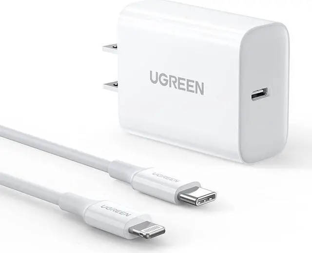 Main image of UGREEN 18W USB C PD Fast Charger with USB C to Lightning Cable MFi Certified iPhone Charging Cable 3FT Compatible for iPhone 13/13 Mini/13 Pro/13 Pro Max/12, iPad, AirPods Pro, Galaxy S20/Note20