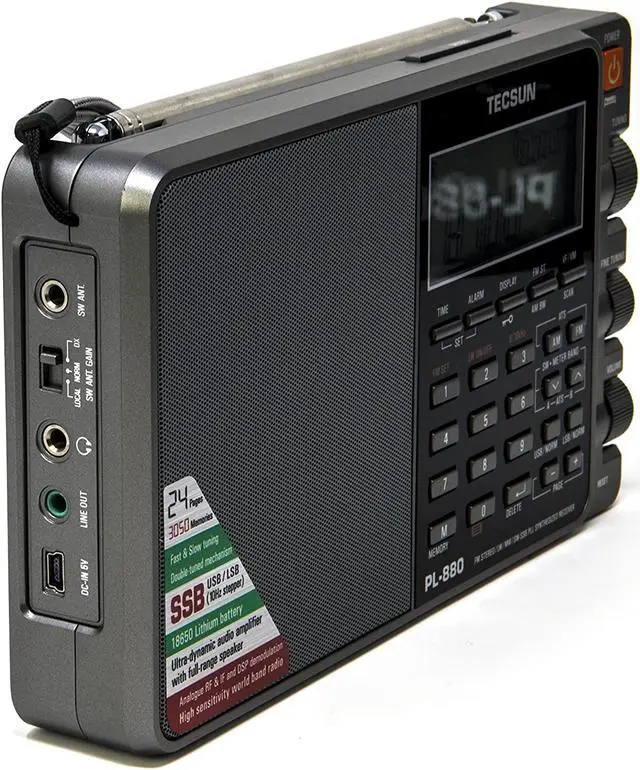 Alt view image 8 of 10 - tecsun pl880 portable digital pll dual conversion am/fm, longwave & shortwave radio with ssb single side band reception, color silver