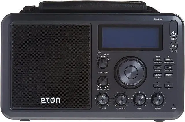Alt view image 2 of 6 - Eton - Elite Field AM/FM/Shortwave Desktop Radio with Bluetooth, Mineral Grey, 2-Band, Bluetooth Ready, LCD Display, Headphone Jack, Strong Anti-Interference, 50 Station Memory