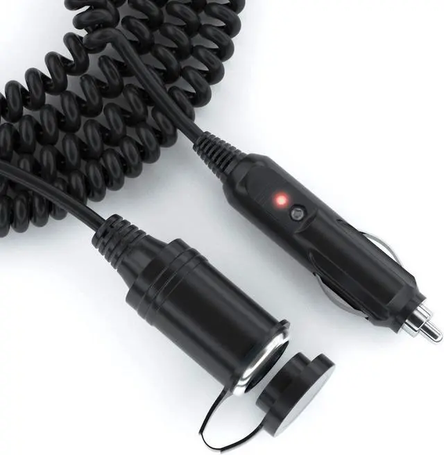 Alt view image 4 of 4 - Cigarette Lighter Extension Cord 12V/24V Car Charger Socket Power Plug Cable 18AWG - UL Listed Extra Long (12 Ft Uncoiled / 2.5 Ft Coiled)