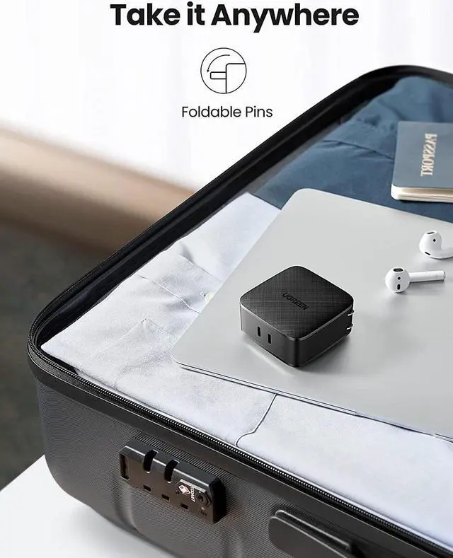 Alt view image 4 of 6 - UGREEN 65W USB C Wall Charger - 2 Port PD Fast Charger Power Adapter Compatible with MacBook Pro/Air, iPad Mini/Pro, iPhone 13/13 Mini/13 Pro Max, Galaxy S21/S20/S10, Dell XPS 13, Pixel, and More