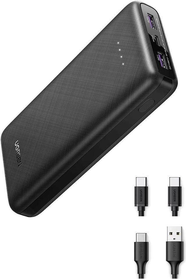 UGREEN Portable Charger - 20000mAh Power Bank, PD 20W Fast Charging, 2  USB-C Cables Included, Compatible for iPhone 13/13 Pro/12/iPad 9, Galaxy  S21/Note 20,Pixel 5/4a 