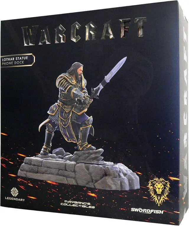 Alt view image 5 of 7 - Swordfish Tech Warcraft, Lothar Statue Phone Charging Dock - Warcraft Movie Official Licensed