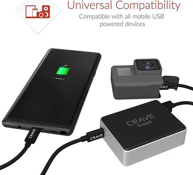 Alt view image 3 of 5 - Crave Portable Power Bank Travel 6700mAh [USB + Type C] External Battery Pack Charger for iPhone, iPad, Samsung and More