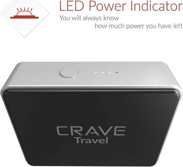 Alt view image 4 of 5 - Crave Portable Power Bank Travel 6700mAh [USB + Type C] External Battery Pack Charger for iPhone, iPad, Samsung and More