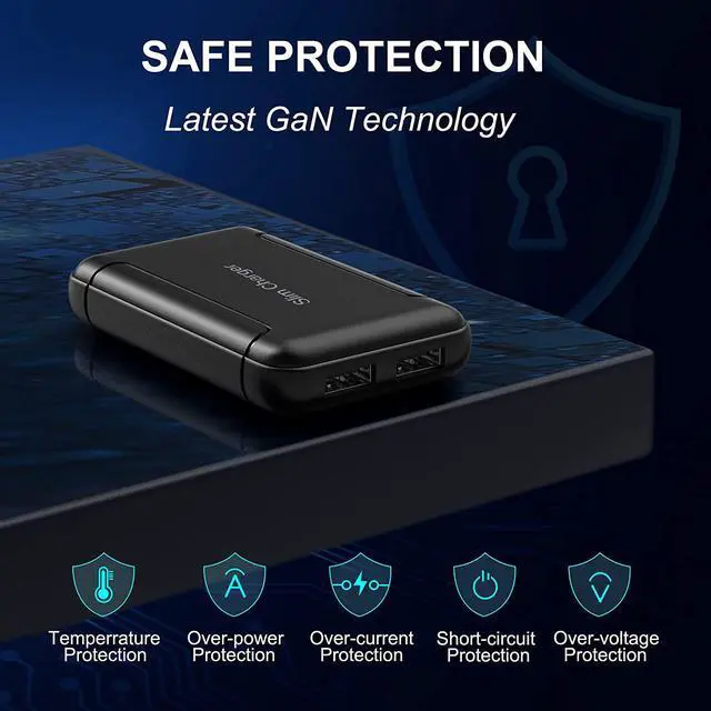 Alt view image 6 of 7 - USB Charger Block 3Pack 5v/3a Dual USB Wall Charger with Foldable Plug Flat Portable 2 USB-A Ports Phone Charger Fast Charging Blocks Compatible iPhone 11/XS/XR/iPad Samsung Galaxy (Black3)