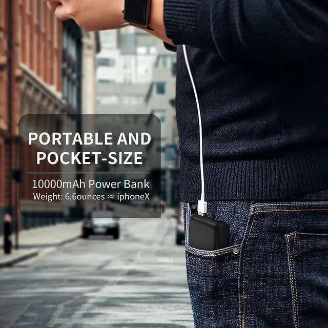 Alt view image 7 of 7 - 5v 2a Heated Vest Battery Pack,Micro Power Bank 10000mah for Heated Jacket,Dual USB LCD Display Portable Charger,External Battery for iPhone, Android etc.