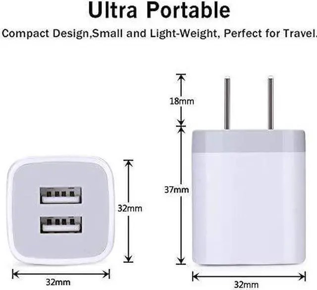 Alt view image 2 of 7 - USB Plug USB Wall Charger 3 Pack Dual Port USB Electrical Plug Cube 5V 2.1A Charging Block USB Outlet Plugs Compatible iPhone 11 XS X 8 7 LG V30 G8 Samsung S20 S10+ S9 S8 Note 9 8 Moto G6