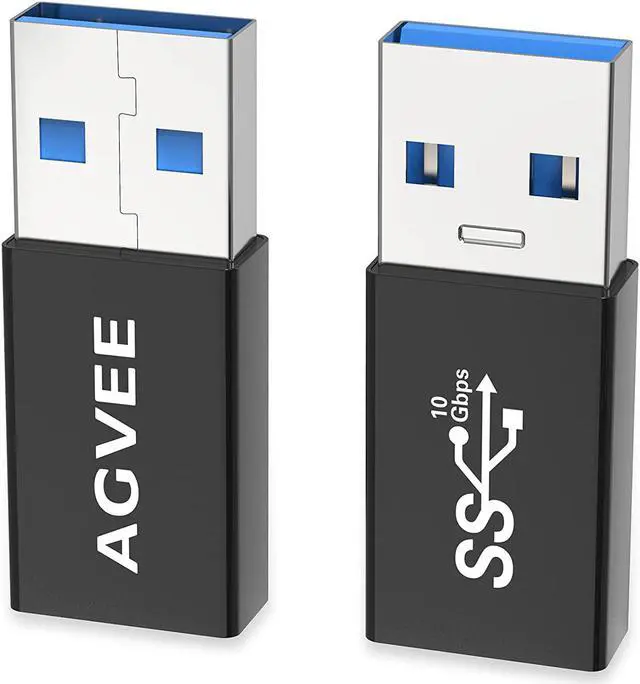 Alt view image 4 of 7 - 4 Pack USB-A 3.0 Female to USB-A Male Bidirectional Adapter USB 3.2 Gen 1 Coupler Extender Extension Converter Connector Black