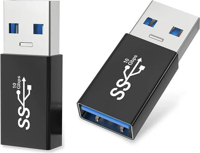 Alt view image 7 of 7 - 4 Pack USB-A 3.0 Female to USB-A Male Bidirectional Adapter USB 3.2 Gen 1 Coupler Extender Extension Converter Connector Black