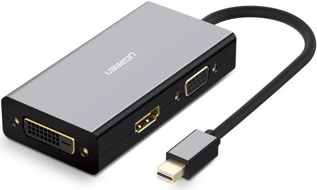 Main image of UGREEN Mini DisplayPort to HDMI DVI VGA Adapter 4K Mini DP Converter Thunderbolt Compatible 3 in 1 for Mac, 2015 MacBook Pro Air, iMac, Surface Pro3 Pro4, Google Chromebook, PC, Black