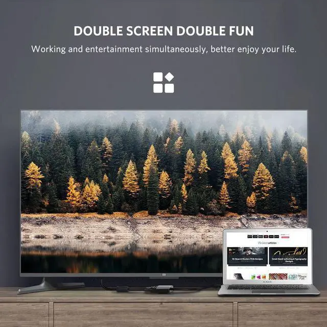 Alt view image 6 of 7 - UGREEN Mini DisplayPort to HDMI VGA Adapter, 4K Thunderbolt 2 Adapter 2 in 1 Mini DP Converter Compatible with MacBook Pro MacBook Air iMac Surface Pro 1 2 3 4 6 Surface Laptop 2 ThinkPad X1, Black