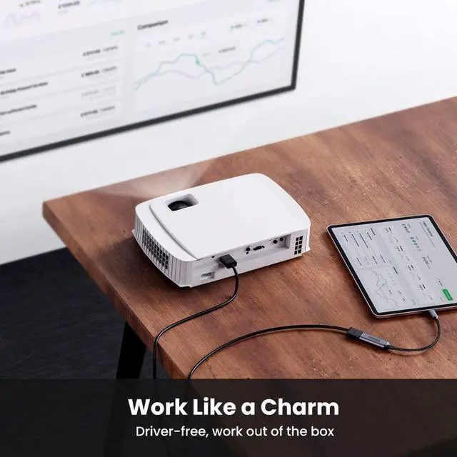 Alt view image 3 of 7 - UGREEN USB C to HDMI Adapter Cable 4K 60Hz Aluminum Type C Thunderbolt 3 Converter Male to Female for iPad Mini 6, MacBook Pro 2019 Samsung Note 10 S22 S20 iMac LG V50 V30 XPS 15 13 Yoga 900