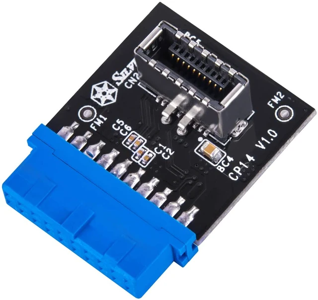 Alt view image 6 of 7 - Silverstone SST-CP14 - USB 3.0 Internal (19-pin) Header to USB 3.1 / 3.2 Type-C (20-pin) Key-A Adapter