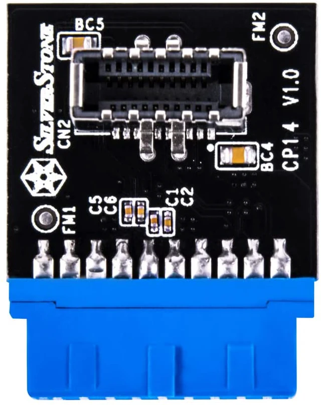 Alt view image 3 of 7 - Silverstone SST-CP14 - USB 3.0 Internal (19-pin) Header to USB 3.1 / 3.2 Type-C (20-pin) Key-A Adapter