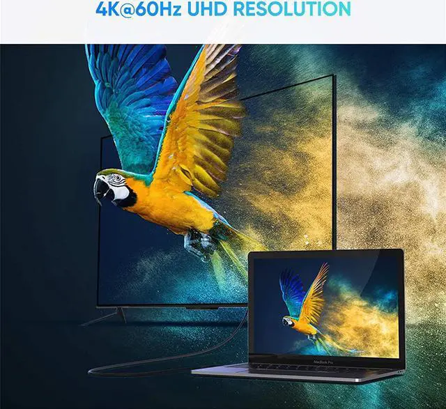 Alt view image 4 of 7 - UGREEN USB C to HDMI Cable Right Angle 4K USB Type C HDMI Adapter Cable Thunderbolt 3 Compatible for iPad Mini 6, MacBook Pro, Samsung Note 9 S10 S9 S8 Plus, Google Chromebook Pixel Aluminum 6FT