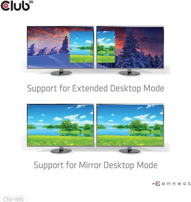 Alt view image 3 of 7 - Club 3D 2 Port Multi Monitor Adapter USB Type C to Dual Displayport 4K 60Hz Splitter- USB Type C to Displayport MST hub Dual 4K 60Hz-CSV-1555