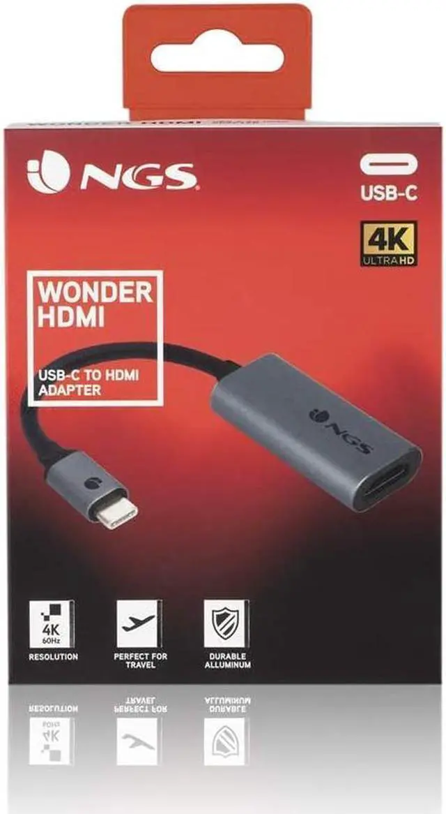 Alt view image 7 of 7 - NGS Wonder HDMI - USB-C to HDMI Adapter, Compatible with 4K Ultra HD Video, with 10cm-Long Cable