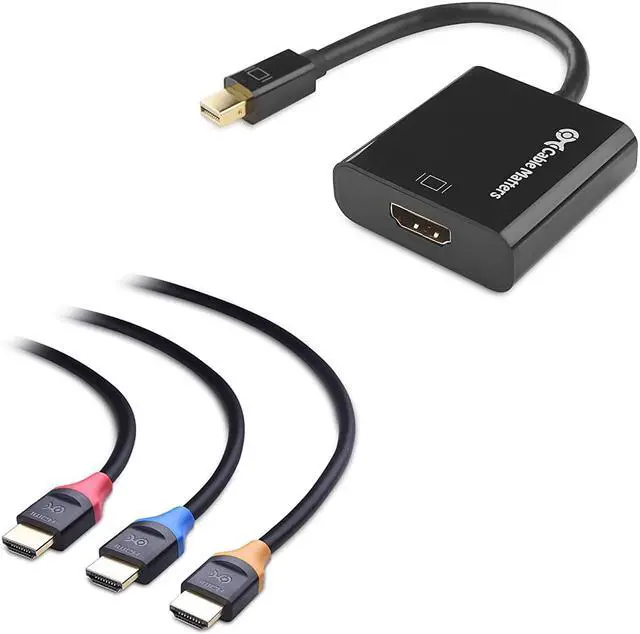 Main image of Cable Matters 1- Pack Active Mini DisplayPort to HDMI Adapter Supporting Eyefinity Technology 4K Resolution & 3-Pack High Speed HDMI Cable