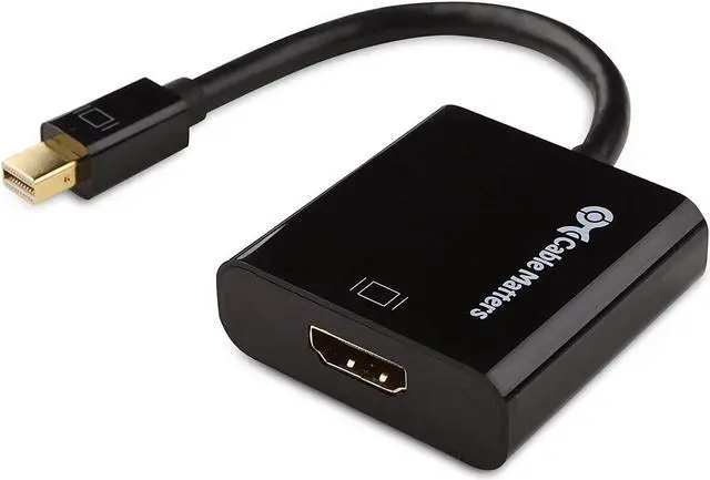 Alt view image 2 of 7 - Cable Matters 1- Pack Active Mini DisplayPort to HDMI Adapter Supporting Eyefinity Technology 4K Resolution & 3-Pack High Speed HDMI Cable
